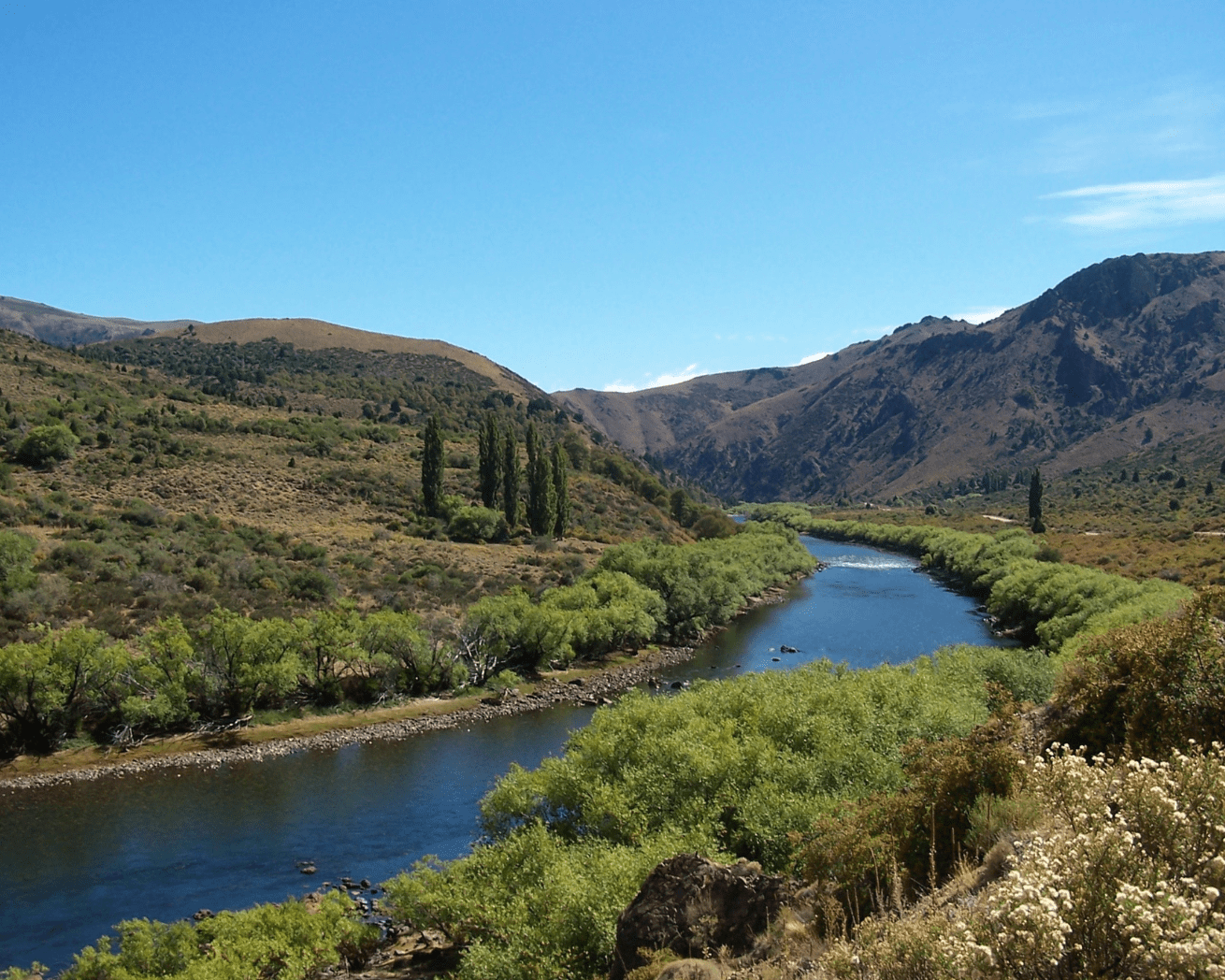 Argentina landscape mountains and river